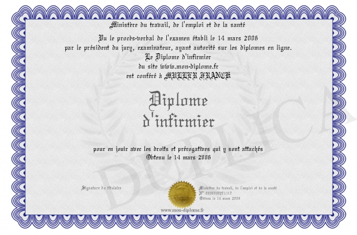 diplome infirmier